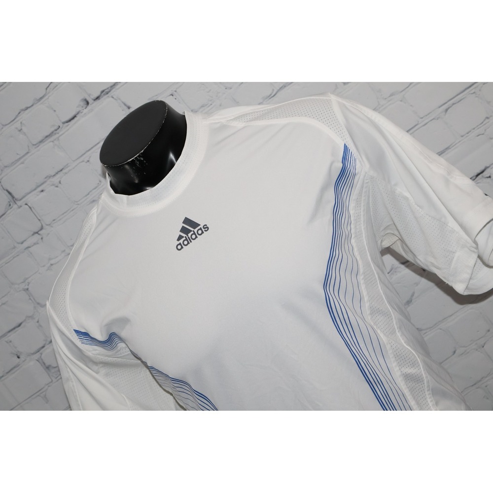 Adidas Gym Shirt Mens XL White Blue Clima365 Athletic Tee Soccer Year 2006 **
